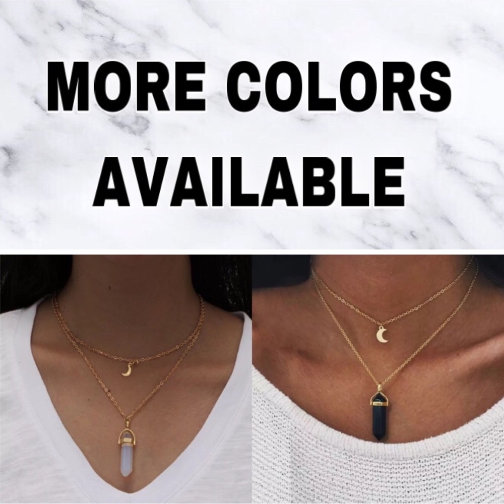 ⚜️[𝟯/$𝟭𝟴]⚜️2 Layered Crystal Moon Choker NEW - Picture 6 of 7